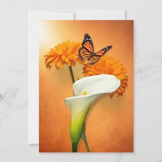 Invitation Marigolds & Butterfly Mariage mexicain (Dos)