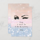 Invitation Marilyn Monroe Pink Blu Valentine Love Déclaration (Devant / Derrière)