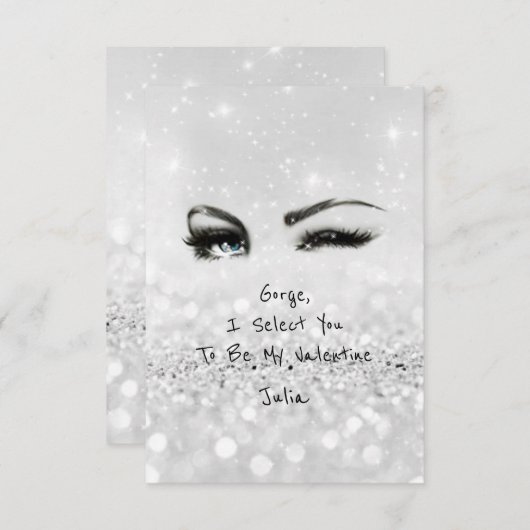 Invitation Marilyn Monroe Valentine Love Déclaration (Devant / Derrière)