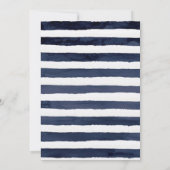 Invitation Marina Nautical Blooms Marine Blush Rehearer Dîner (Dos)