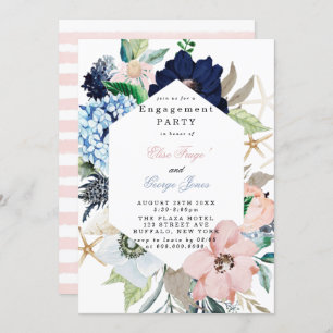 Invitation Marina Nautiques Blooms Marine Blush Engagement Pa