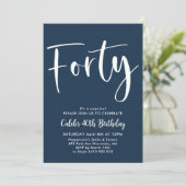 Invitation Marine 40e anniversaire Mens Moderne Bleu (Debout devant)