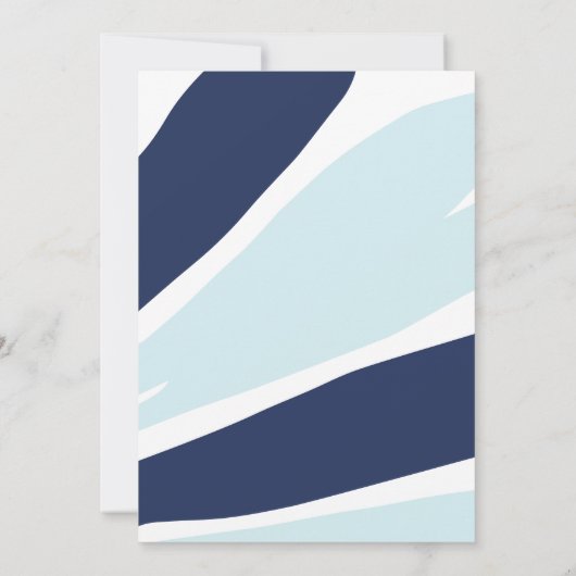 Invitation Marine Abstraite moderne et Mariage bleu clair (Dos)
