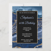 Invitation Marine Agate Gold Parties scintillant Glam 60e ann (Devant)