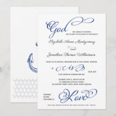 Invitation Marine Ancre Dieu est Amour Mariage chrétien (Devant / Derrière)