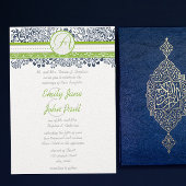 Invitation Marine Apple Green Grey Inséparables Mariage invit