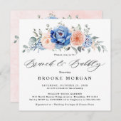 Invitation Marine Ardoise Bleue Dusty Blush Pink Brunch & Bub (Devant / Derrière)