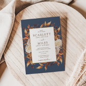 Invitation Marine Automne Terracotta Aquarelle Florale Mariag