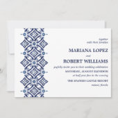 Invitation Marine Azulejo | Mariage frontalier espagnol carre (Devant)