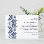 Invitation Marine Azulejo | Mariage frontalier espagnol carre (Debout devant)