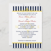 Invitation Marine Blanc jaune rouge rayures et rouleaux Invit (Dos)
