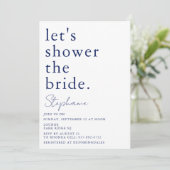 Invitation Marine Blanc Simple Fête des mariées moderne (Debout devant)