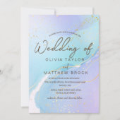 Invitation Marine Bleu Aquarelle Moderne Mariage élégant (Devant)