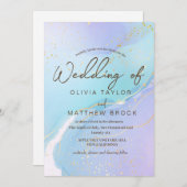 Invitation Marine Bleu Aquarelle Moderne Mariage élégant (Devant / Derrière)