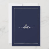 Invitation Marine Bleu Argent Confetti Bordure Sweet 16 (Dos)