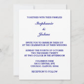Invitation Marine Bleu Blanc Élégant Simple Minimal Mariage (Devant)