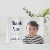 Invitation Marine Bleu blanc Polka Dot Enfant's Birthday Merc (Debout devant)