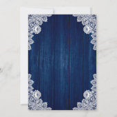 Invitation Marine Bleu Bourgogne Blush Blanc dentelle Mariage (Dos)