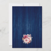 Invitation Marine Bleu Bourgogne Blush Dahlia Mariage floral (Dos)