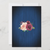 Invitation Marine Bleu Bourgogne Blush Floral Mason Jar Maria (Dos)