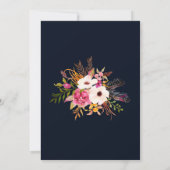 Invitation Marine Bleu Bourgogne Or Blush Mariage campagnard (Dos)