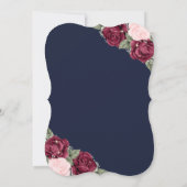 Invitation Marine Bleu Bourgogne Rose Baby's Breath Mariage (Dos)