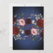Invitation Marine Bleu Bourgogne Rouge et or Floral Graduatio (Dos)