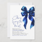 Invitation Marine Bleu Bow Elle noue la Fête des mariées de n (Devant)