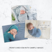 Invitation Marine Bleu Croix religieuse Boy Baptême Image per