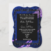 Invitation Marine bleu damask élégant mariage formel (Devant)