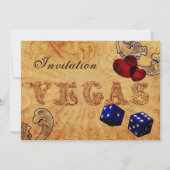 Invitation marine bleu dés Vintage Vegas mariage invite (Devant)