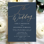 Invitation Marine Bleu Élégant Or Le Mariage<br><div class="desc">*PAS VRAI FOIL* ***cette conception fait partie d'une collection correspondante*** ___________________________ ce modèle de conception est entièrement modifiable / personnalisable par vous le client - cliquez sur personnaliser un autre bouton si vous souhaitez déplacer, ajouter, supprimer ou apporter des modifications importantes à la conception _______________________ _______ *si vous avez des...</div>