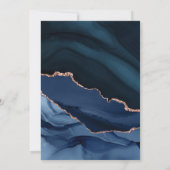 Invitation Marine Bleu Élégant Surprise Adulte 100e anniversa (Dos)