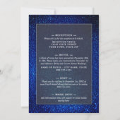 Invitation Marine Bleu et Blanc Élégant Simple Mariage modern (Dos)
