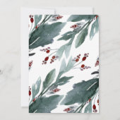 Invitation Marine bleu et Bourgogne rouge Floral moderne Mari (Dos)