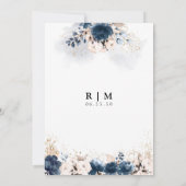 Invitation Marine Bleu et Dusty Rose La nuit avant (Dos)