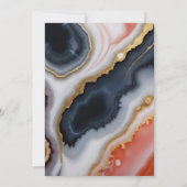 Invitation Marine Bleu Et Orange Agate Mariage Moderne (Dos)