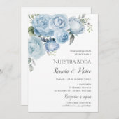 Invitation Marine Bleu Faire-part de mariage espag (Devant / Derrière)