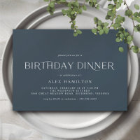 Marine bleu foncé | Dîner d'anniversaire minimalis