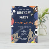 Invitation Marine bleu garçons sport anniversaire (Debout devant)