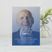 Invitation Marine bleu Hommes Photo 99e anniversaire fête (Debout devant)