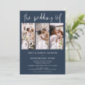 Invitation Marine Bleu Le Mariage de la photo Simple Minimali (Debout devant)