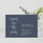 Invitation Marine Bleu Moderne Heureusement Jamais Après QR C (Debout devant)