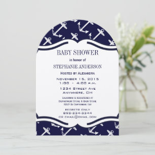 Invitation Marine Bleu Nautique Bébé Garçon douche