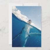 Invitation Marine Bleu Océan Nautique Baleine Boho Beach Mari (Dos)