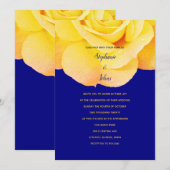 Invitation Marine bleu or orange rose jaune rose Mariage flor (Devant / Derrière)
