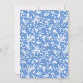 Invitation Marine bleu ours en peluche fleuri bébé garçon dou (Dos)