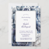 Invitation Marine Bleu Peonies & Roses Blanches Bachelorette  (Devant)
