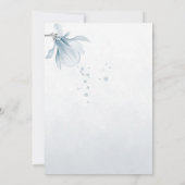Invitation marine bleu poussiéreux fleurs mariage botanique (Dos)