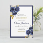 Invitation Marine bleu quinceañera (Debout devant)